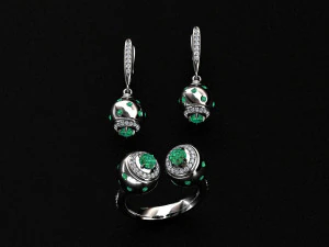 ring end earrings 3D Model