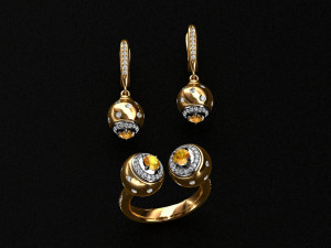 ring end earrings 3D Модель