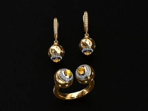 ring end earrings 3D Model