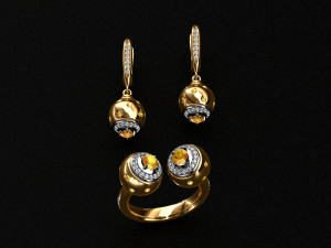 ring end earrings 3D Модель