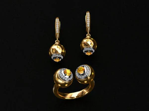 ring end earrings 3D Model