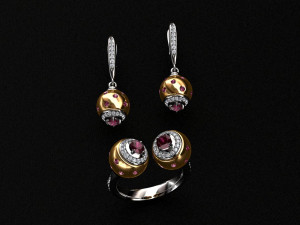 ring end earrings 3D Модель