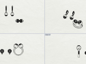 ring end earrings 3D Модель