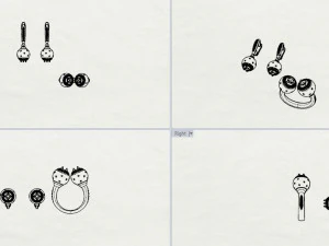 ring end earrings 3D Model