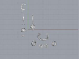 ring end earrings 3D Модель