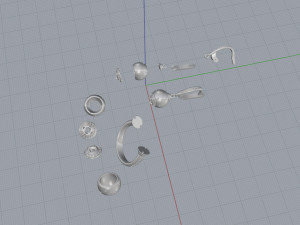 ring end earrings 3D Модель