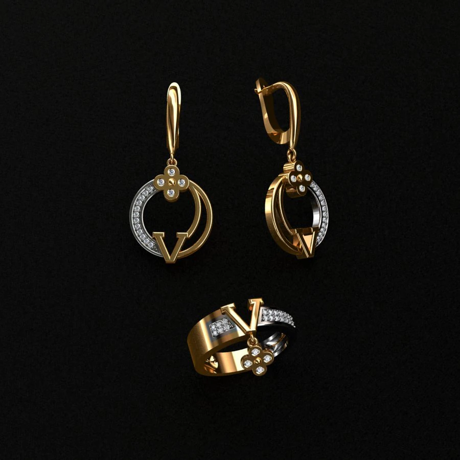 ring end earrings 3D Model .c4d .max .obj .3ds .fbx .stl .blend 