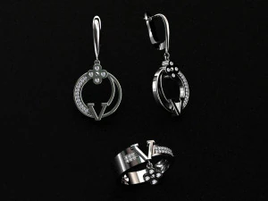 ring end earrings 3D Model