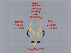 ring end earrings Modelo 3D