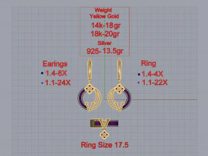 ring end earrings 3D Model