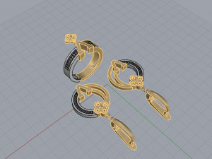 ring end earrings Modelo 3D