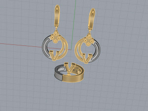 ring end earrings Modelo 3D