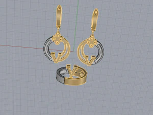 ring end earrings 3D Model