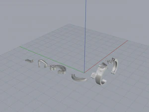 ring end earrings 3D Model