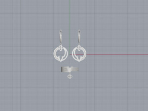 ring end earrings Modelo 3D