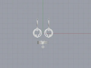 ring end earrings 3D Model