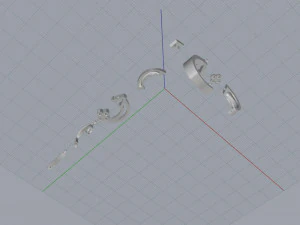 ring end earrings 3D Model