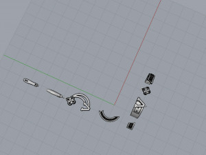 ring end earrings Modelo 3D