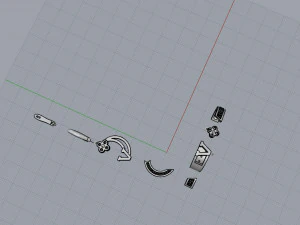 ring end earrings 3D Model