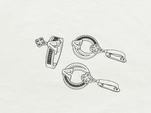ring end earrings Modelo 3D