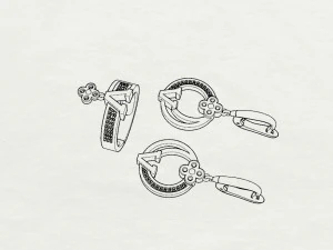 ring end earrings 3D Model
