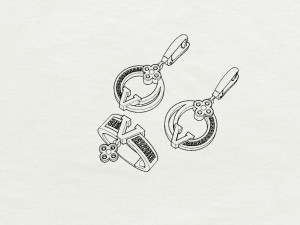ring end earrings Modelo 3D
