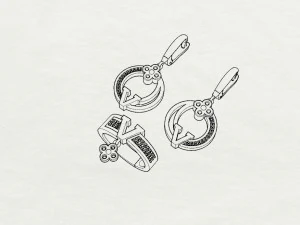 ring end earrings 3D Model