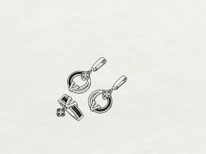 ring end earrings 3D Model