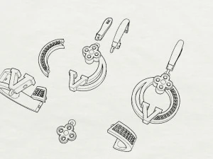 ring end earrings 3D Model