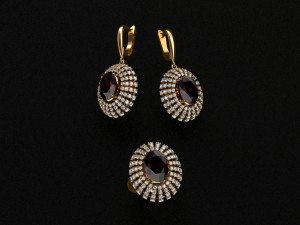 ring end earrings Model 3D