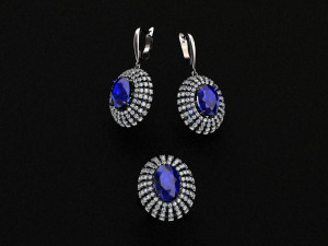 ring end earrings Model 3D