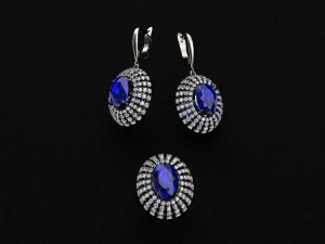 ring end earrings 3D Model