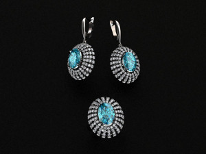 ring end earrings Model 3D