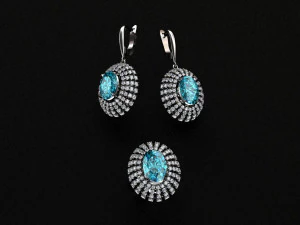 ring end earrings 3D Model