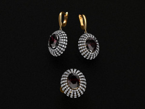 ring end earrings Model 3D