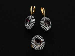 ring end earrings 3D Model
