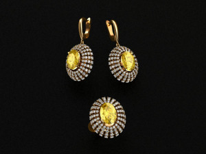 ring end earrings Model 3D