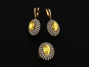 ring end earrings 3D Model