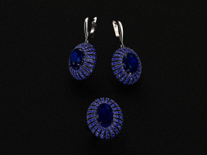 ring end earrings Model 3D