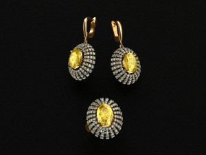 ring end earrings Model 3D
