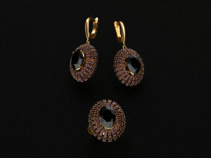 ring end earrings Model 3D