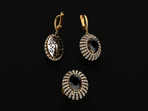ring end earrings Model 3D