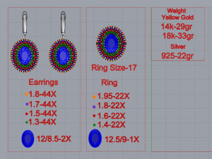 ring end earrings Model 3D