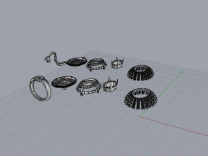 ring end earrings 3D Model