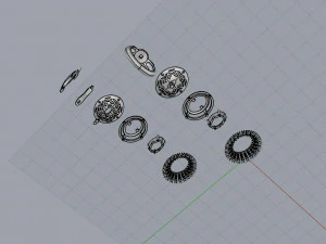ring end earrings 3D Model