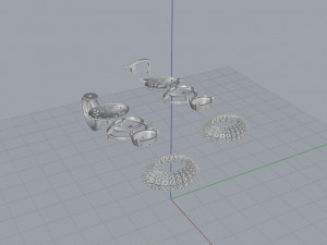 ring end earrings Model 3D