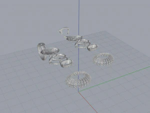 ring end earrings 3D Model