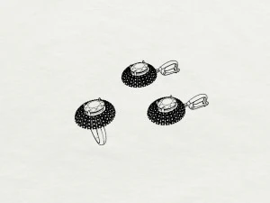 ring end earrings 3D Model