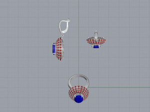 ring end earrings Model 3D