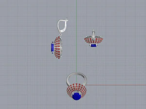 ring end earrings 3D Model